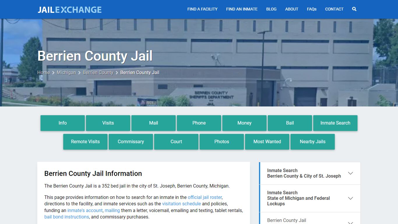 Berrien County Jail, MI Inmate Search, Information
